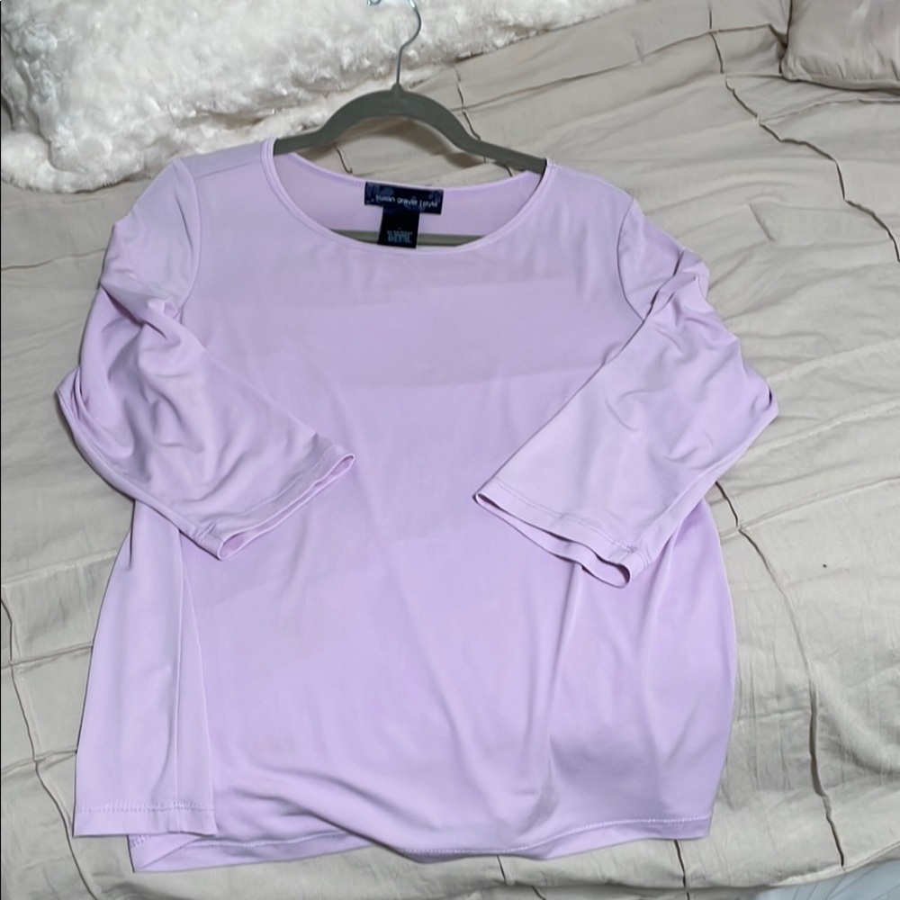 Susan Graver Women's Long-sleeved Top, Size M, Lavender